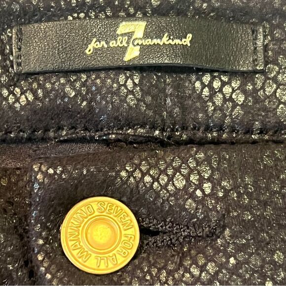 7 For All Mankind Black Snakeskin Pants - Picture 3 of 12